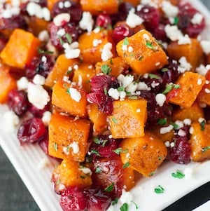 Honey Roasted Butternut Squash and Cranberries