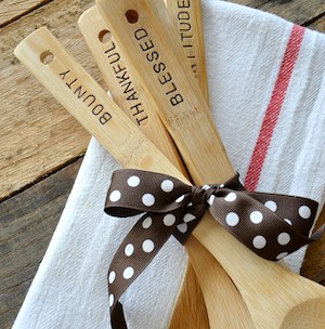 Hand Stamped Wooden Utensils