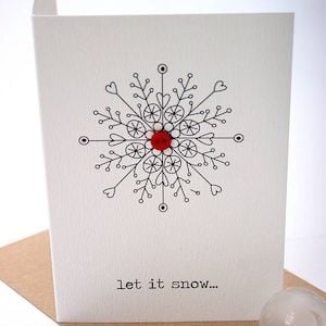 Let it Snow Snowflake Button Card