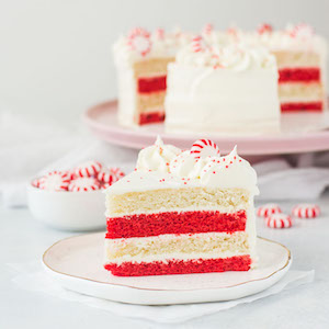 Peppermint Cake with White Chocolate Buttercream Frosting