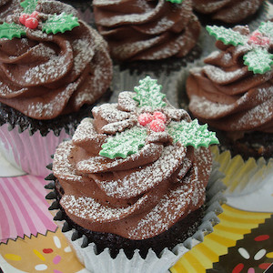 Chocolate Yule Log Cupcakes