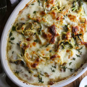 French Onion Zoodle Bake