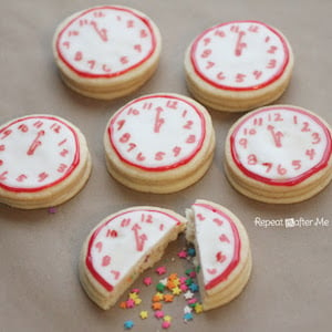 New Years eve Confetti Clock Cookies