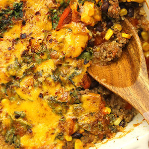 healthy Quinoa Kale Taco Casserole