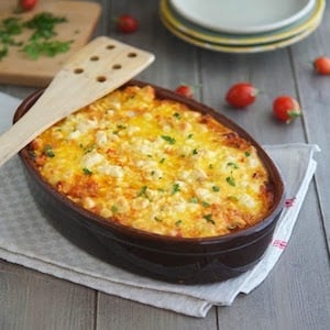 healthy Roasted Cauliflower, Tomato and Goat Cheese Casserole