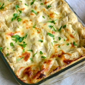 Skinny Chicken Alfredo Lasagna