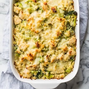 healthy Broccoli Cauliflower Rice Chicken Casserole