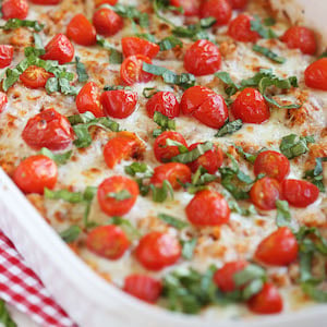 Cheesy Caprese Chicken and Quinoa Casserole