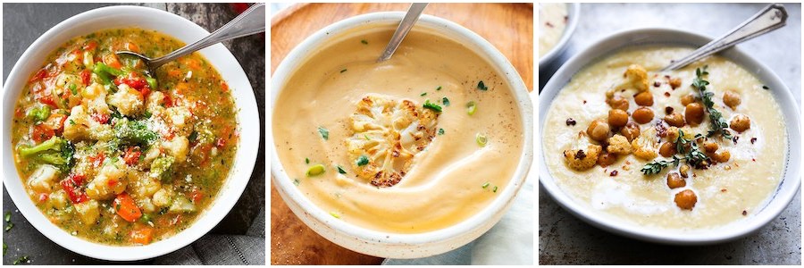 Cauliflower & Broccoli Soups