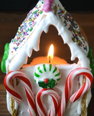 Graham Cracker Gingerbread House Votive