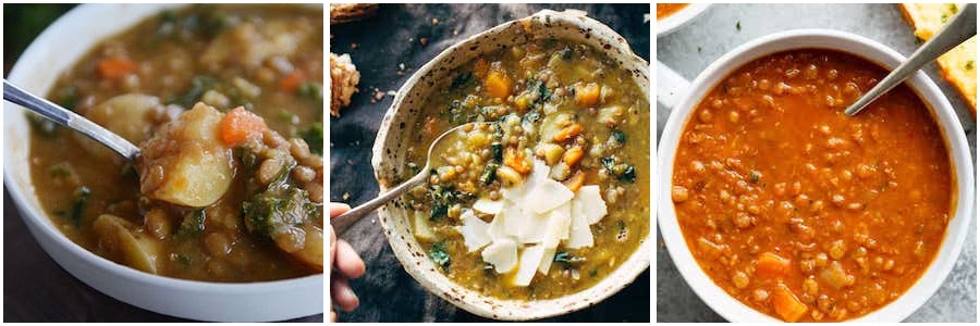 Lentil, Quinoa & Barley Soups