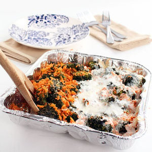 Pesto Broccoli Sweet Potato Rice Casserole