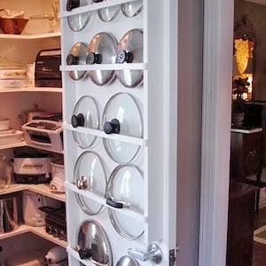 Behind The Pantry Door Organizer for Pot Lids