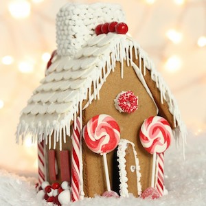 White and Red Gingerbread House