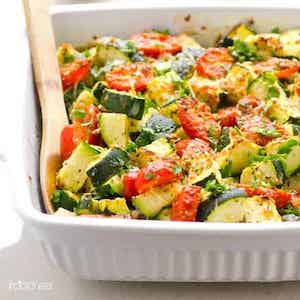 Zucchini Bake with Tomatoes, Garlic and Parmesan