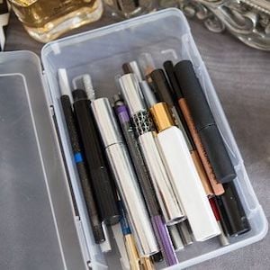 Pencil Box Storage for Lip & Eye Liners and Eyebrow Pencils