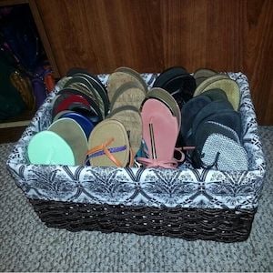 Flip Flop Basket Organization