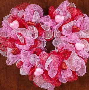 Deco Mesh Heart Wreath