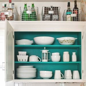 Wire Baskets for Top of Cabinet kitchen organization idea