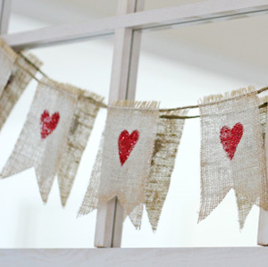 Burlap Garland with hearts