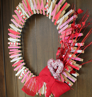 DIY Reversible Clothespin Valentine’s Wreath