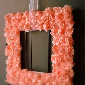 pink Rose Square Wreath