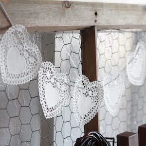 Heart Doilies Bunting Valentine's Day party decor
