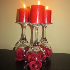 Rose Wine Glass Centerpiece 