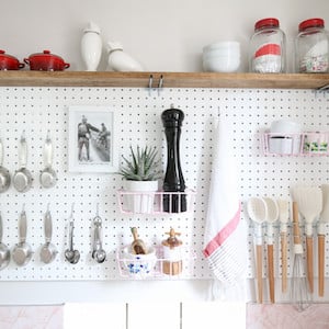 Pegboard Kitchen organization idea 