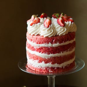 Strawberry Cake Valentine's Day party dessert