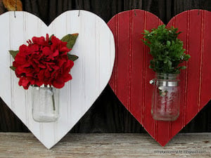 Heart Shaped Mason Jar Door Hanger