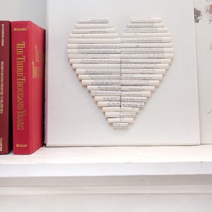 Rolled Book Page Heart Art