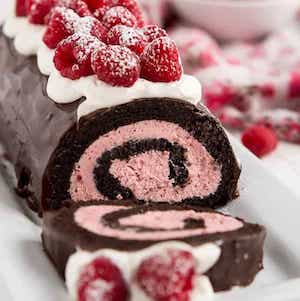 Raspberry Chocolate Swiss Roll