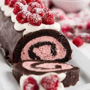 Raspberry Chocolate Swiss Roll