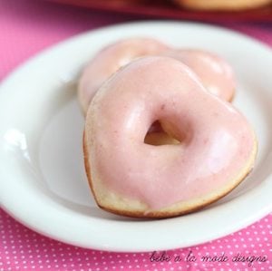 Strawberries & Cream Heart Shaped Donuts