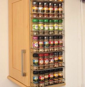 Side of Cabinet Spice Storage Idea