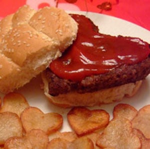 Hamburger and Fries Hearts