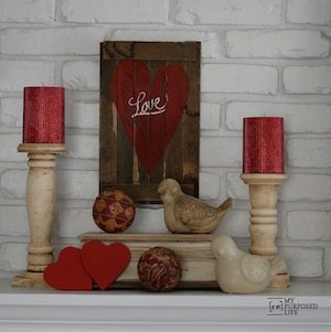 Rustic Pallet Wood Valentines Heart - Scavenger Chic