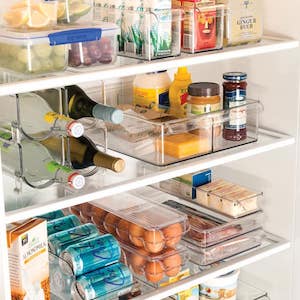 Fridge Organization with Clear Bins