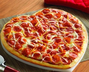 Heart Shaped Pizza Valentine's Day party food