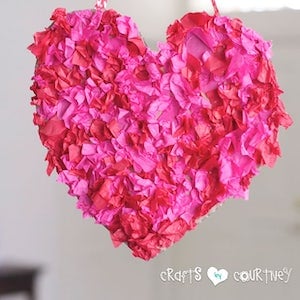 Tissue Paper Heart Wreath