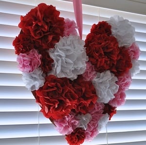 Tissue Paper Heart-Shaped Wreath