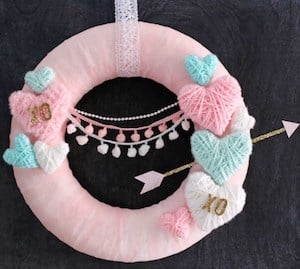 Valentine's Day Yarn Heart Wreath