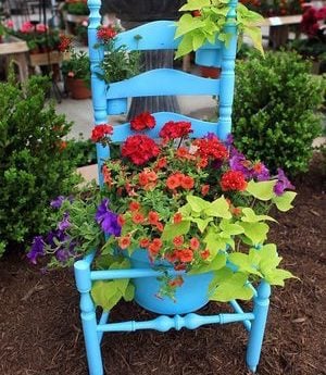 Repurposed Chair Planter