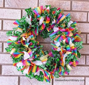 Rag st patrick's day wreath