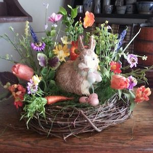 Rustic Bunny Wreath Centerpiece