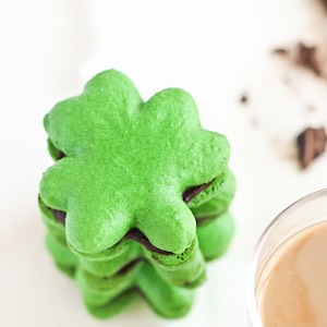 Shamrock Macarons with Baileys Chocolate Ganache