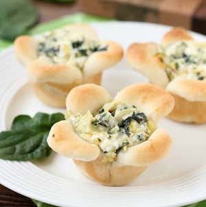 Blooming Spinach Artichoke Cups Easter Appetizer