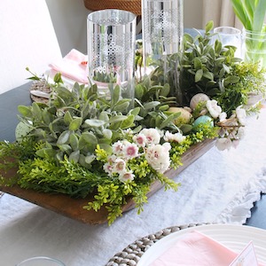 Easter Dough Bowl Table Centerpiece