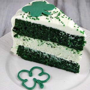 Green Velvet Cheesecake Cake St Patrick's Day dessert